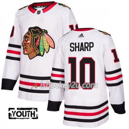 Børn NHL Chicago Blackhawks Trøje Patrick Sharp 10 Adidas 2017-2018 Hvid Authentic